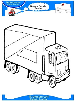 Çocuklar İçin Tır Boyama Sayfaları 